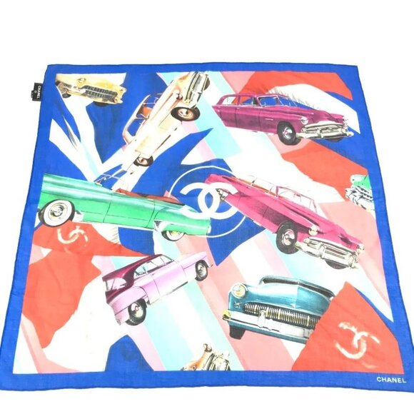 CHANEL CC CC Mark logo car CAR interior Scarf cotton Multicolore - Picture 1 of 16